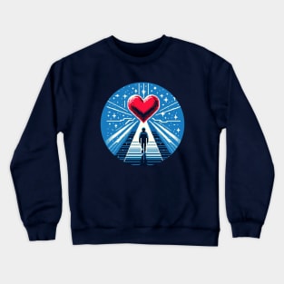 8-Bit Heart Adventure - Retro Pixel Love Quest Design Crewneck Sweatshirt